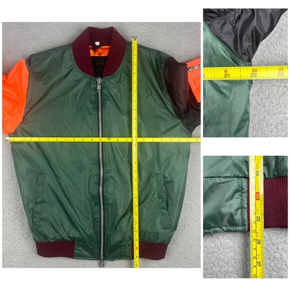 Reves Jacket Men Small Olive Green Colorblock Bomber Paris Flight Air Kool KIY 1 - Picture 9 of 9